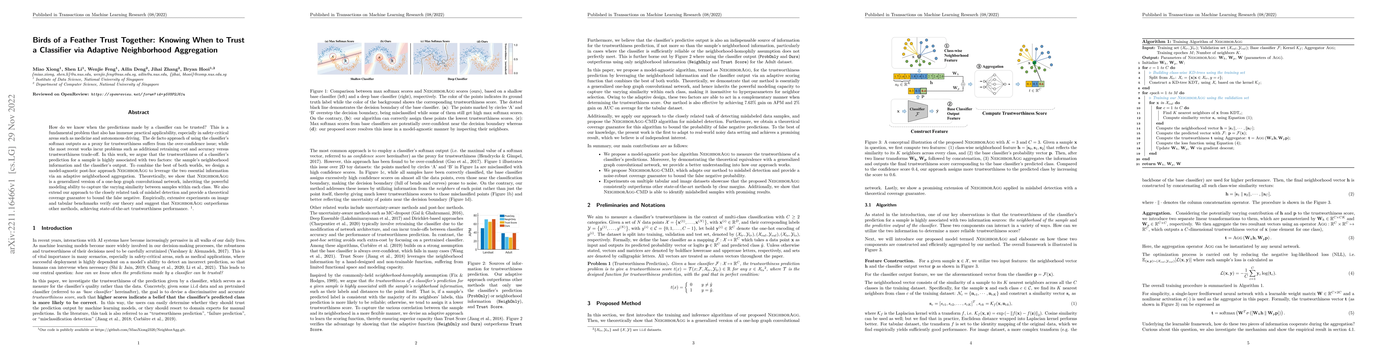 Thumbnail for Birds of a Feather Trust Together: Knowing When to Trust a Classifier
  via Adaptive Neighborhood Aggregation