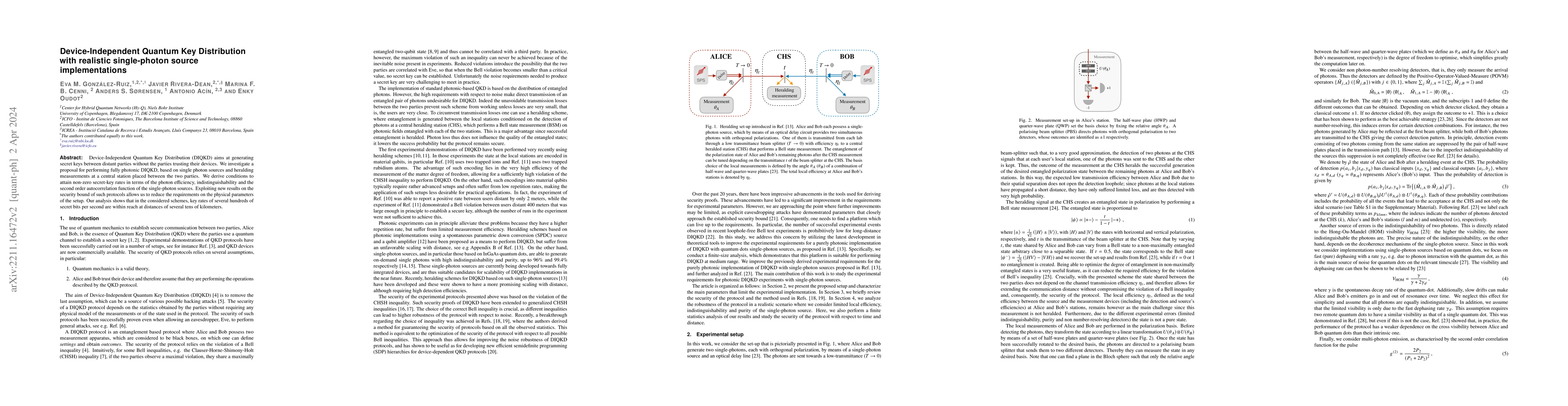 Thumbnail for Device Independent Quantum Key Distribution with realistic single-photon
  source implementations