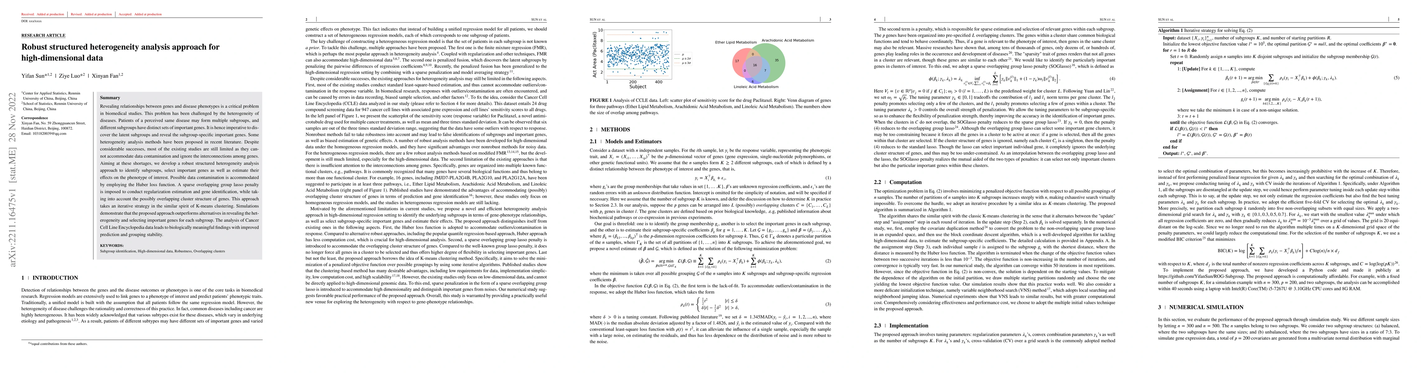 Thumbnail for Robust structured heterogeneity analysis approach for high-dimensional
  data