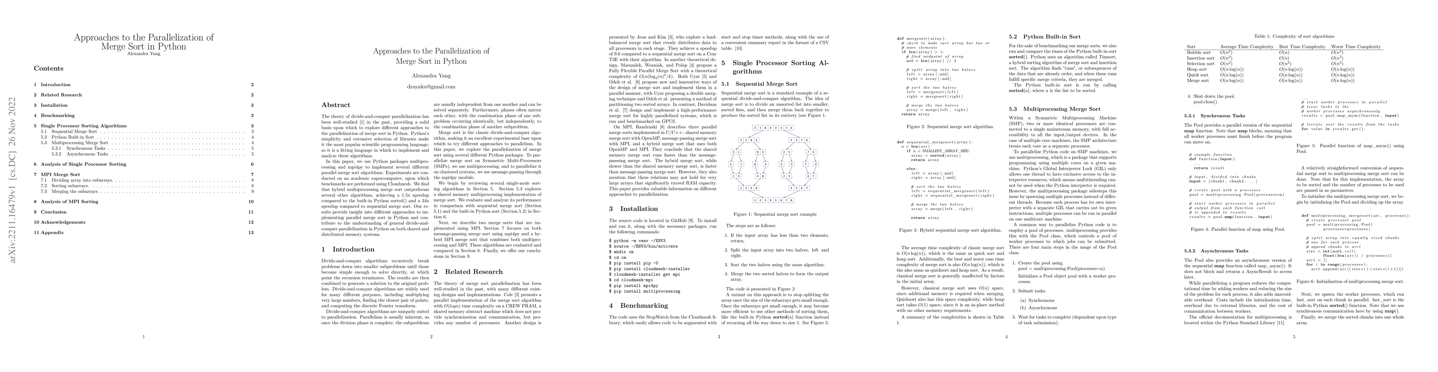 Thumbnail for Approaches to the Parallelization of Merge Sort in Python