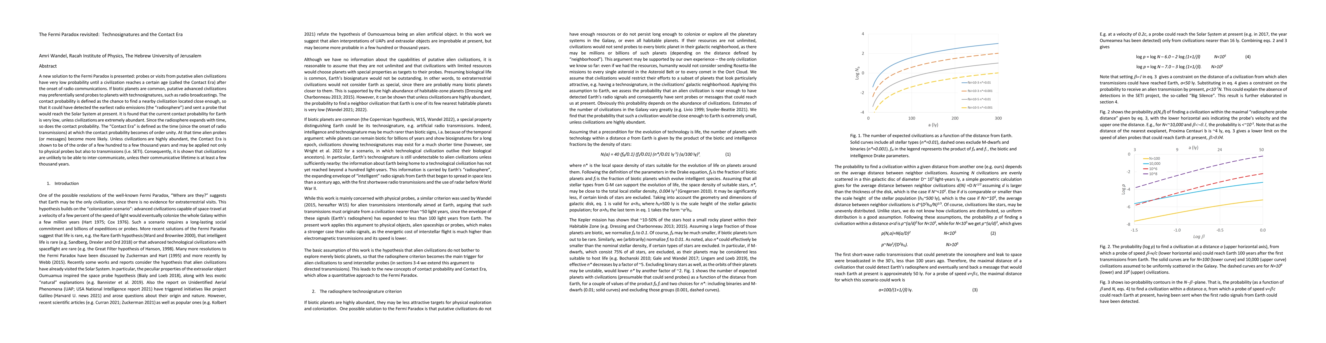 Thumbnail for The Fermi Paradox revisited: Technosignatures and the Contact Era
