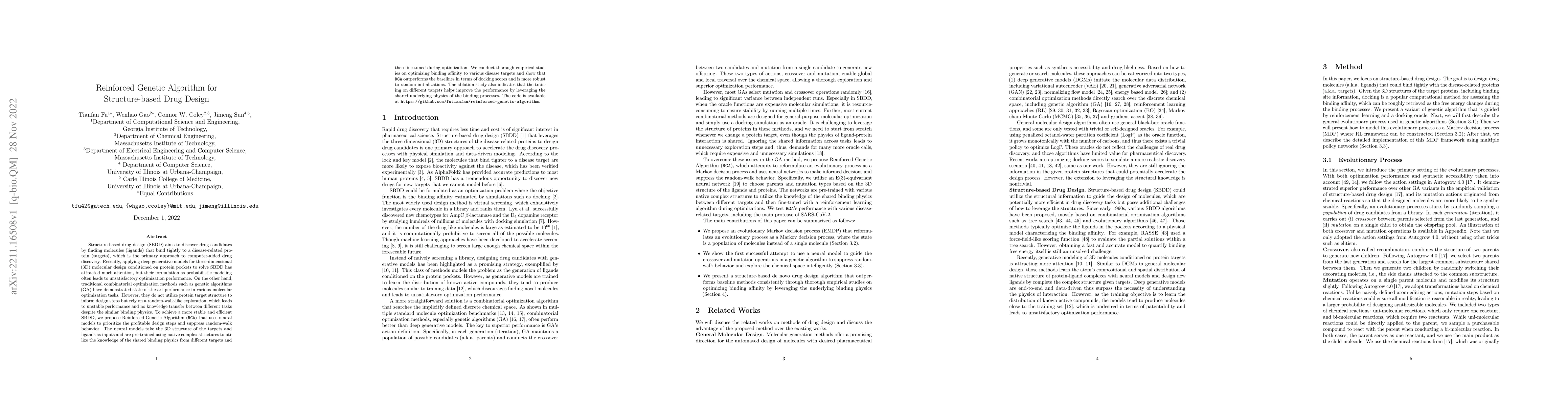 Thumbnail for Reinforced Genetic Algorithm for Structure-based Drug Design
