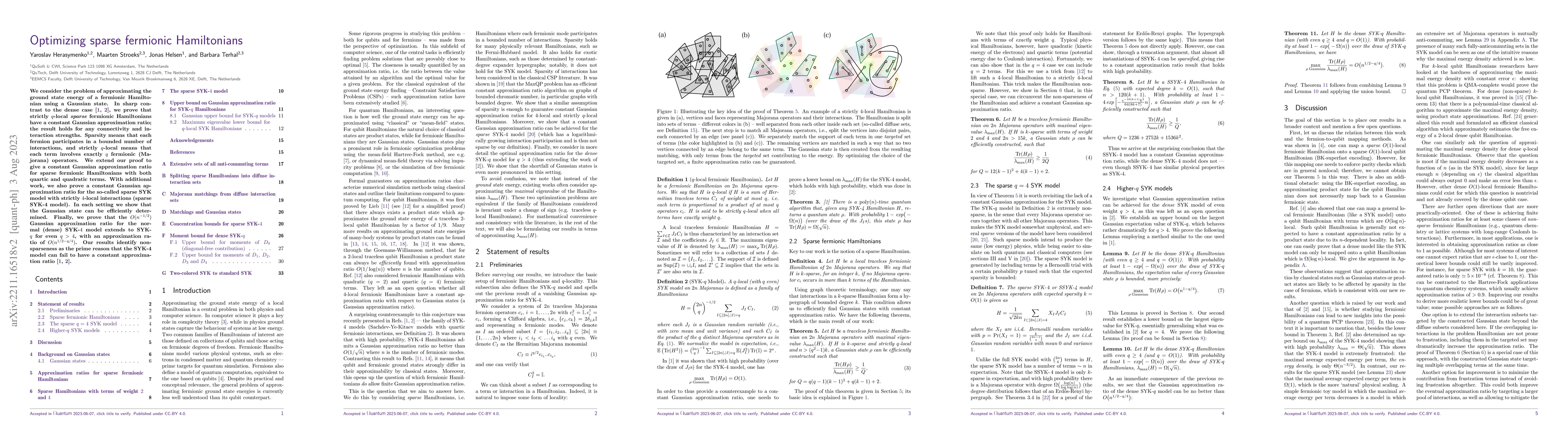 Thumbnail for Optimizing sparse fermionic Hamiltonians