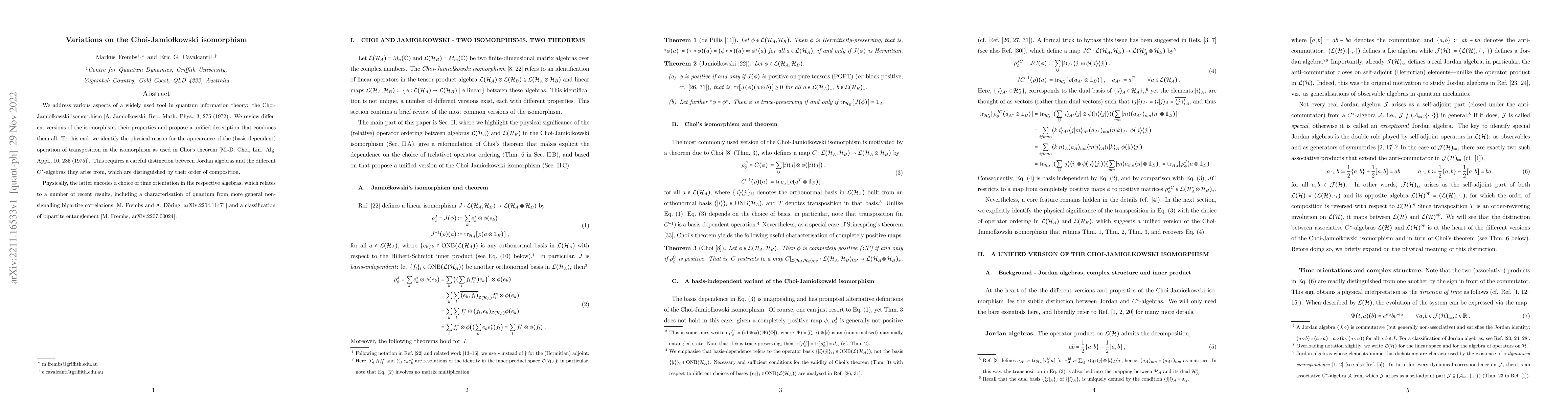 Thumbnail for Variations on the Choi-Jamiolkowski isomorphism