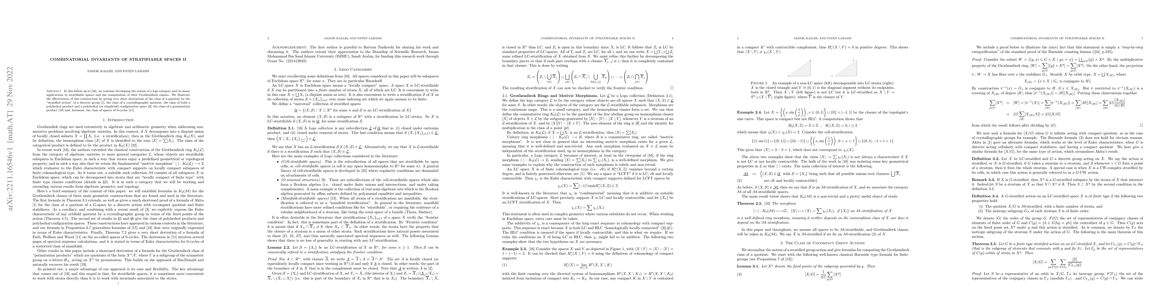 Thumbnail for Combinatorial Invariants of Stratifiable Spaces II