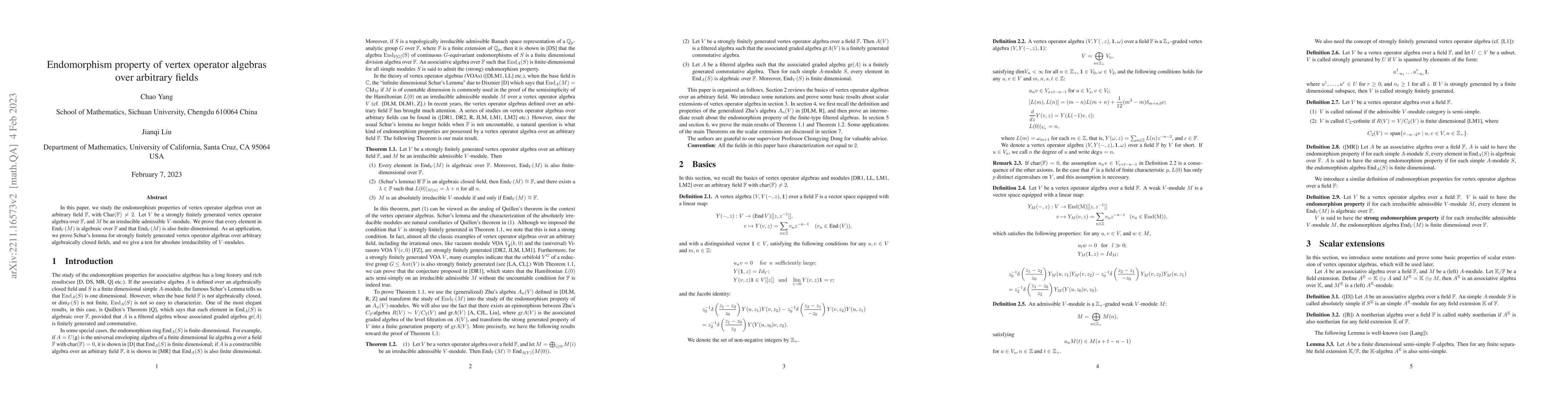 Thumbnail for Endomorphism property of vertex operator algebras over arbitrary fields