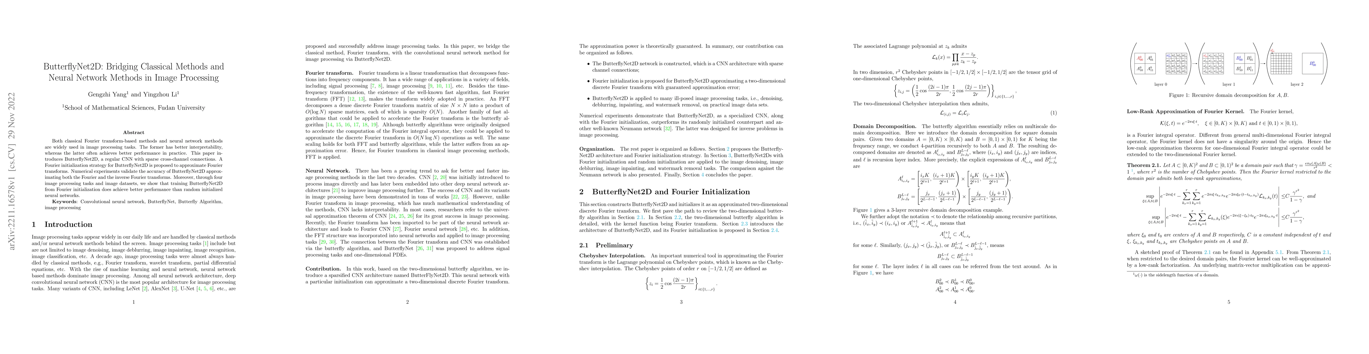 Thumbnail for ButterflyNet2D: Bridging Classical Methods and Neural Network Methods in
  Image Processing