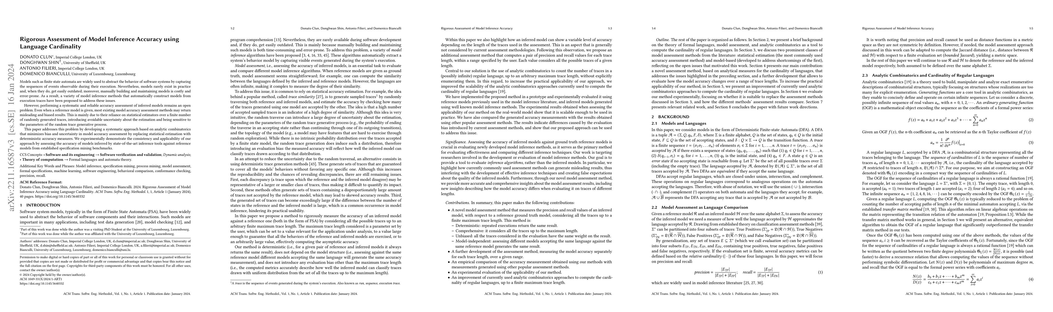 Thumbnail for Rigorous Assessment of Model Inference Accuracy using Language
  Cardinality