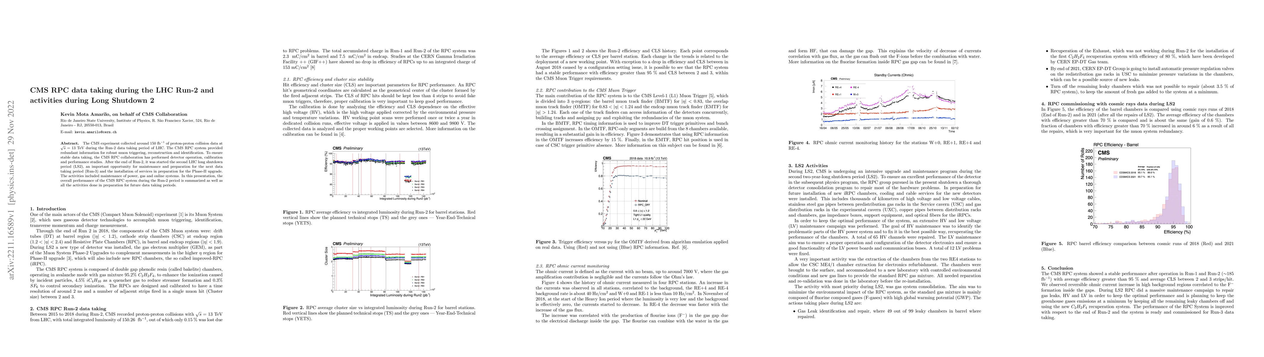 Thumbnail for CMS RPC data taking during the LHC Run-2 and activities during Long
  Shutdown 2