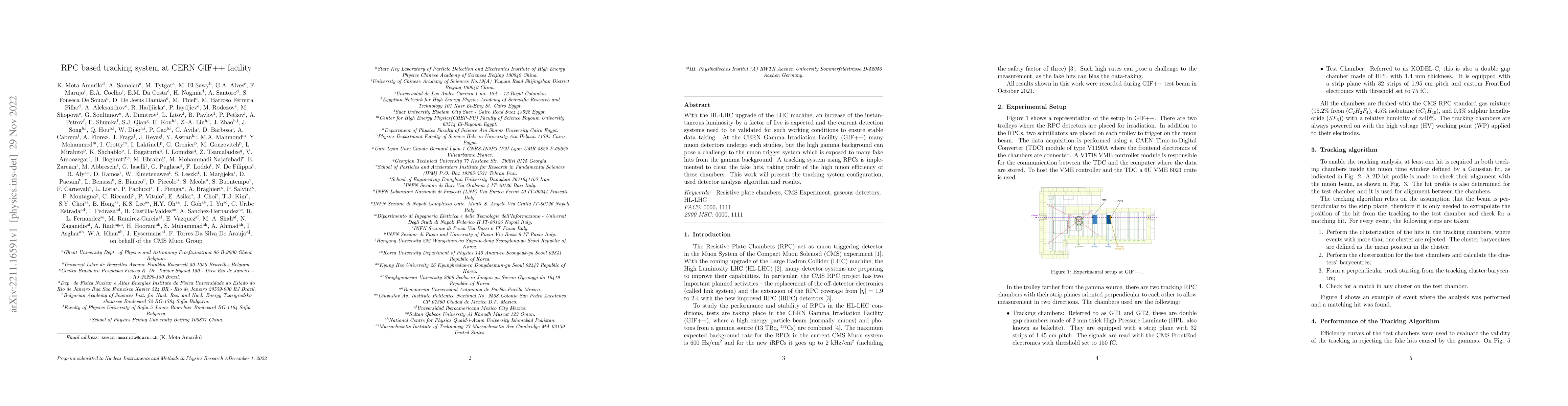 Thumbnail for RPC based tracking system at CERN GIF++ facility