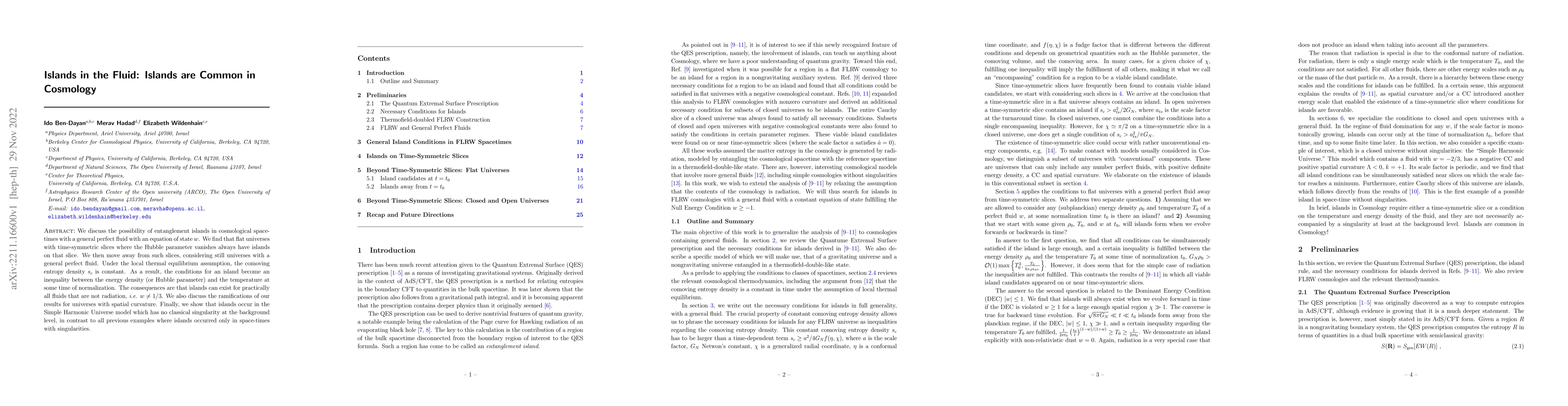 Thumbnail for Islands in the Fluid: Islands are Common in Cosmology