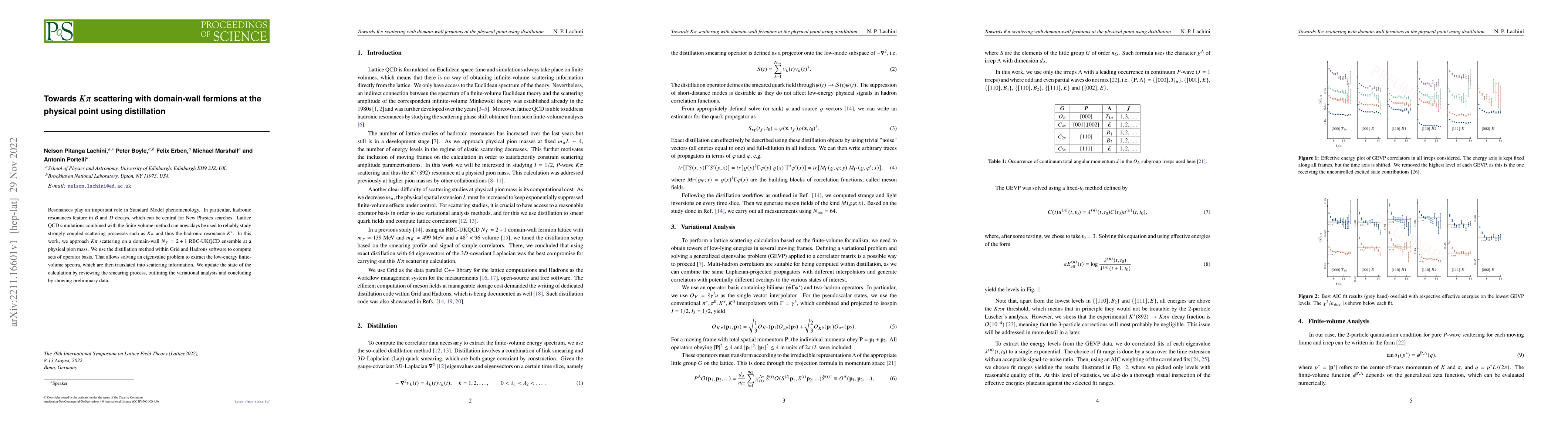 Thumbnail for Towards $K\pi$ scattering with domain-wall fermions at the physical
  point using distillation