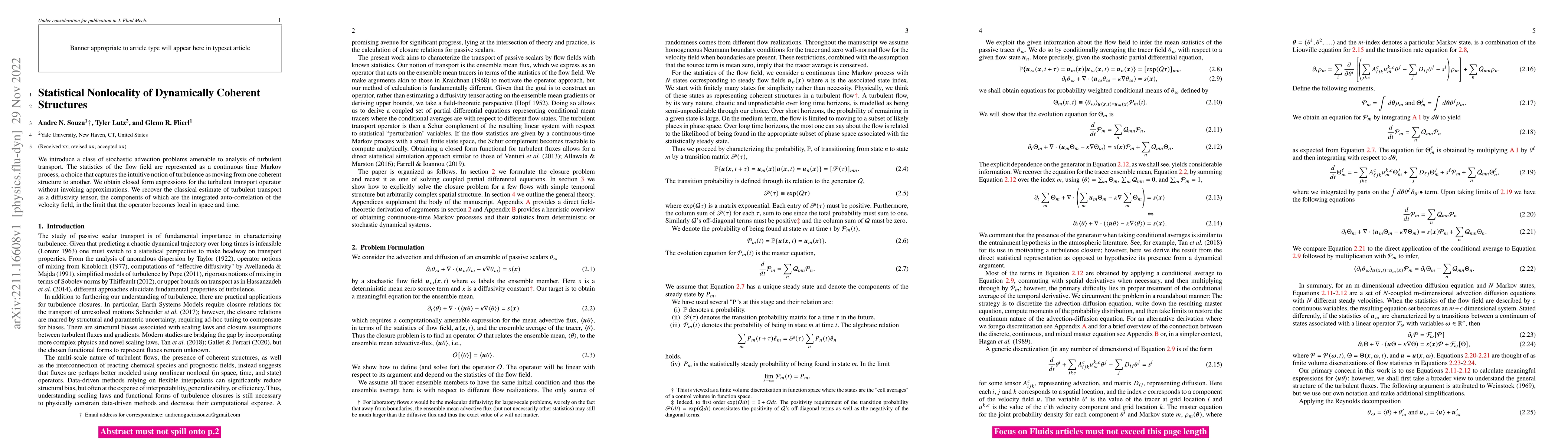Thumbnail for Statistical Nonlocality of Dynamically Coherent Structures