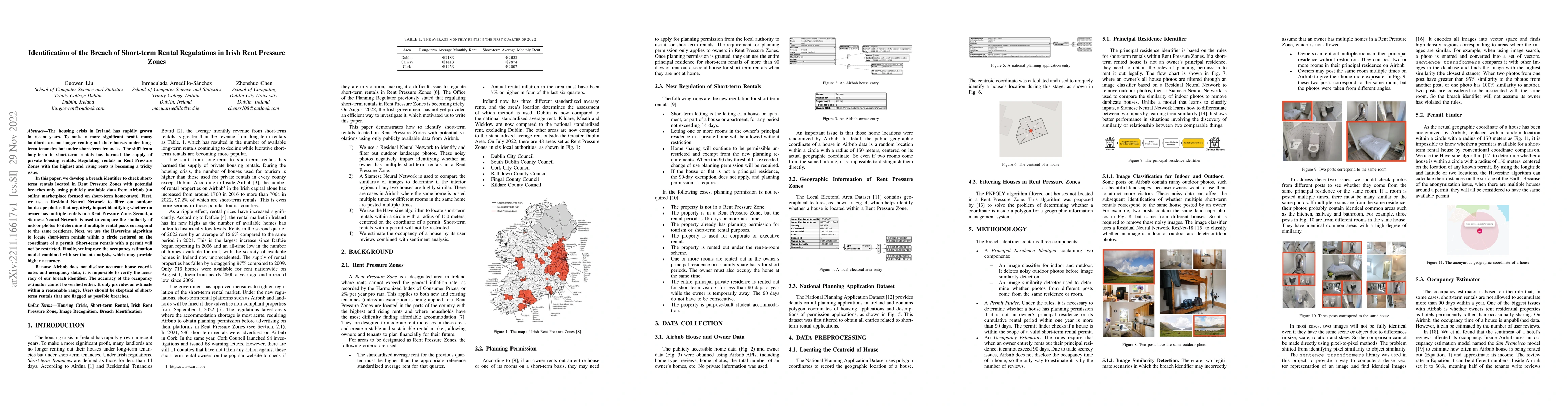 Thumbnail for Identification of the Breach of Short-term Rental Regulations in Irish
  Rent Pressure Zones