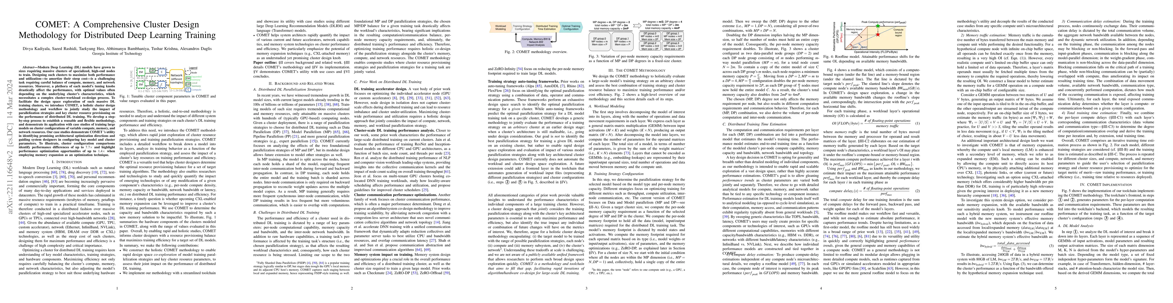 Thumbnail for COMET: A Comprehensive Cluster Design Methodology for Distributed Deep
  Learning Training
