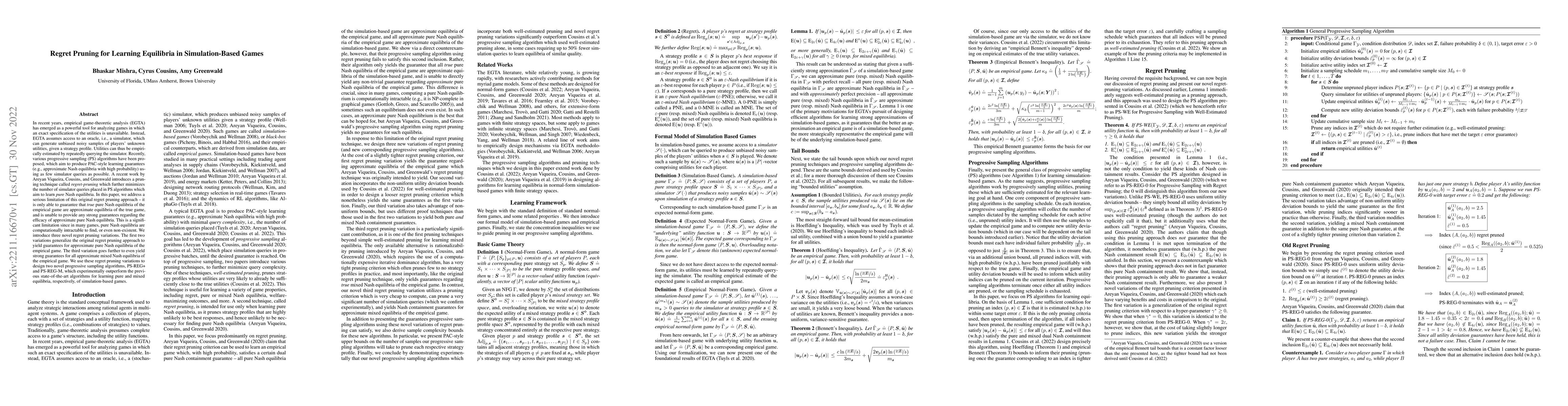 Thumbnail for Regret Pruning for Learning Equilibria in Simulation-Based Games