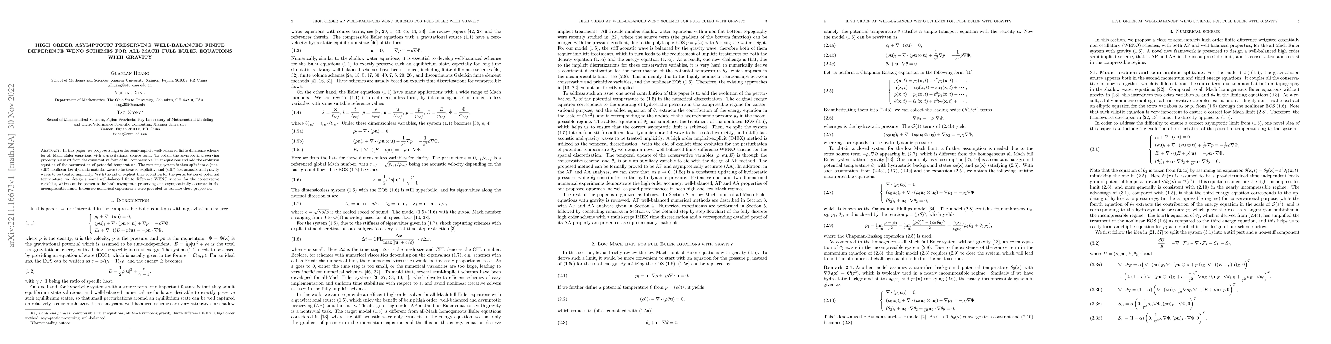 Thumbnail for High order asymptotic preserving well-balanced finite difference WENO
  schemes for all Mach full Euler equations with gravity