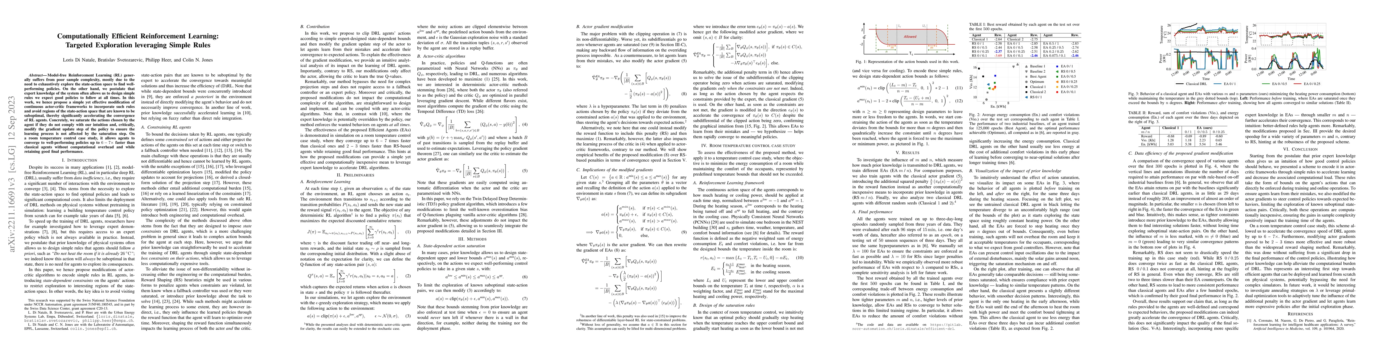 Thumbnail for Computationally Efficient Reinforcement Learning: Targeted Exploration
  leveraging Simple Rules