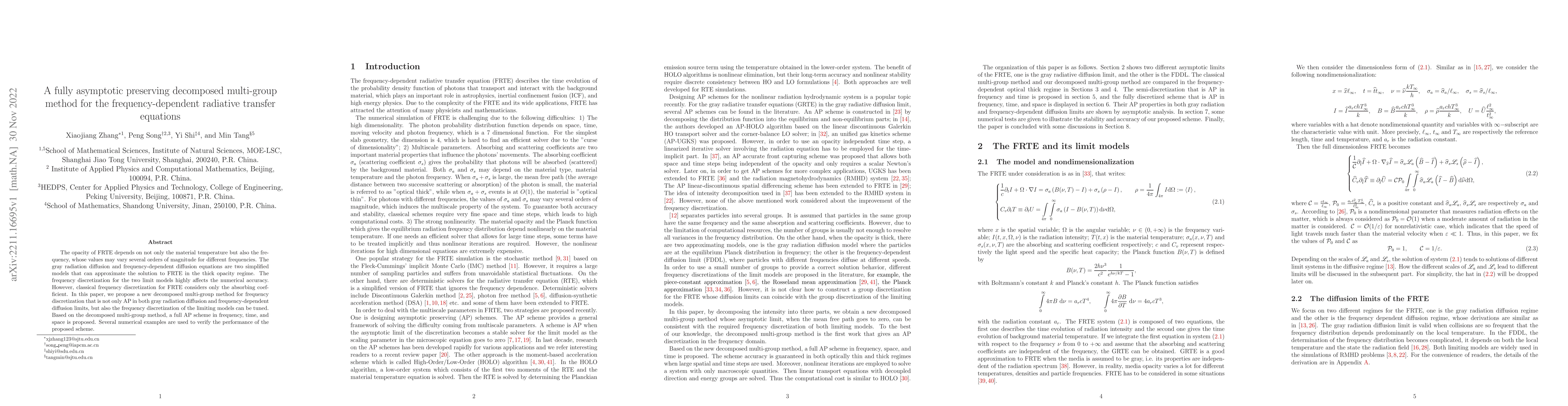 Thumbnail for A fully asymptotic preserving decomposed multi-group method for the
  frequency-dependent radiative transfer equations