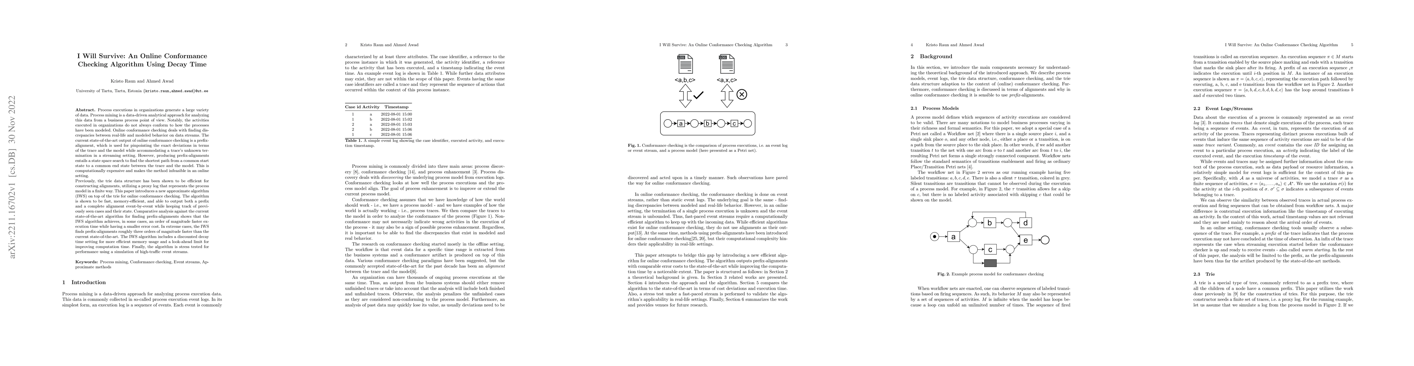 Thumbnail for I Will Survive: An Online Conformance Checking Algorithm Using Decay
  Time