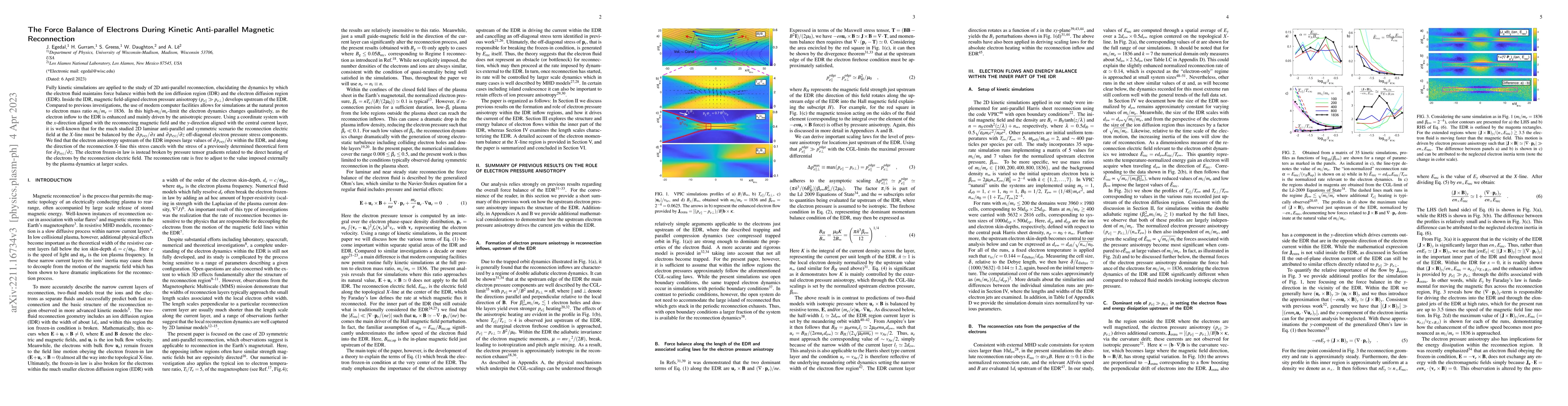 Thumbnail for The Force Balance of Electrons During Kinetic Anti-parallel Magnetic
  Reconnection