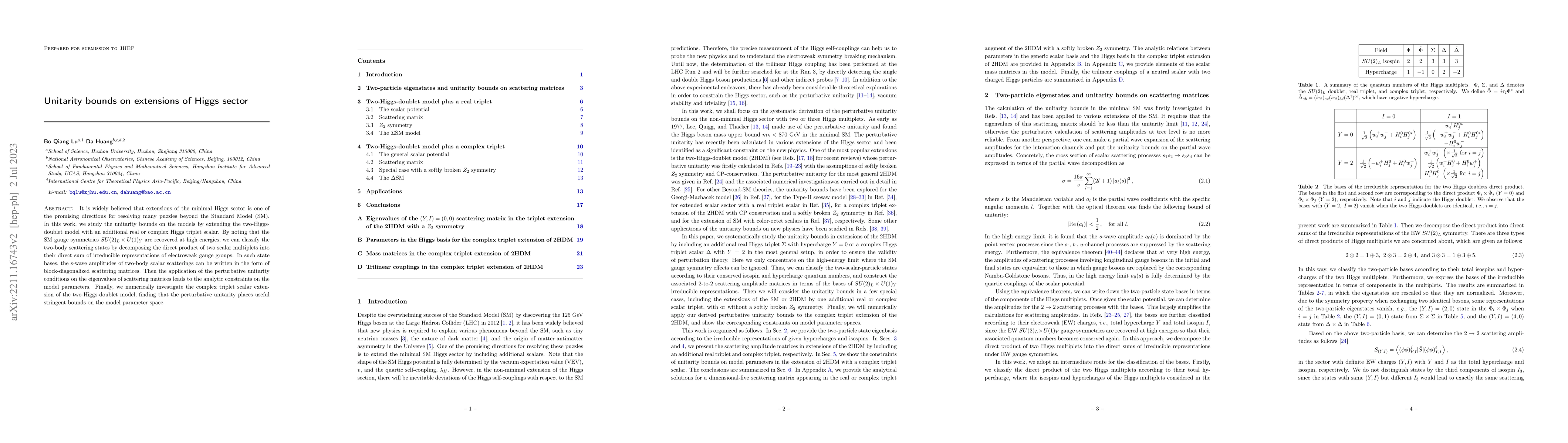 Thumbnail for Unitarity bounds on extensions of Higgs sector
