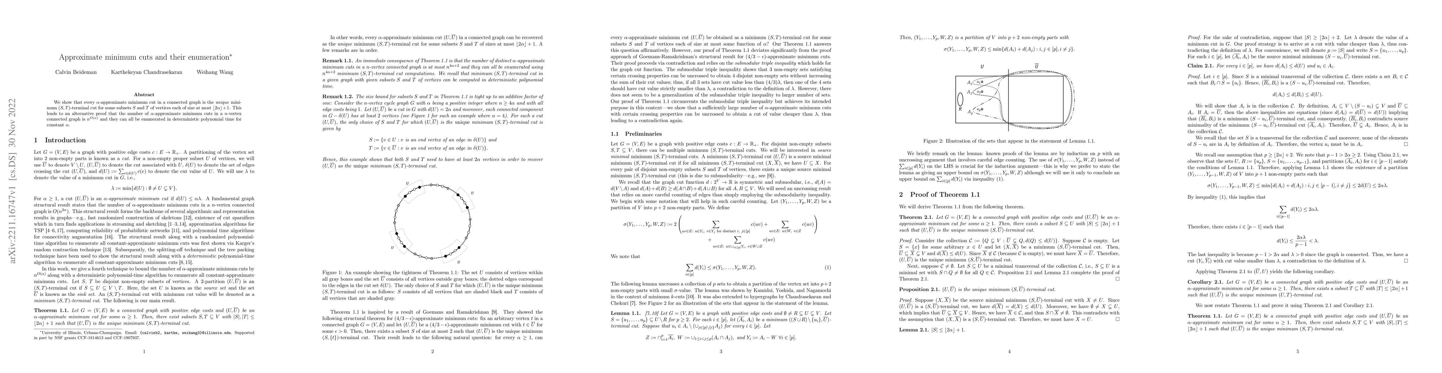 Thumbnail for Approximate minimum cuts and their enumeration