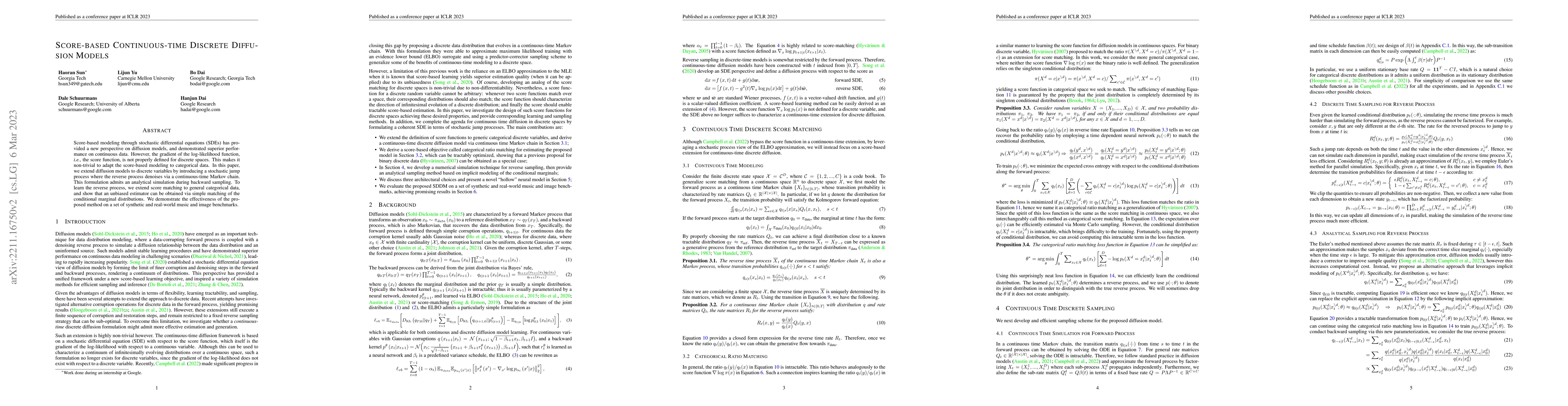 Thumbnail for Score-based Continuous-time Discrete Diffusion Models