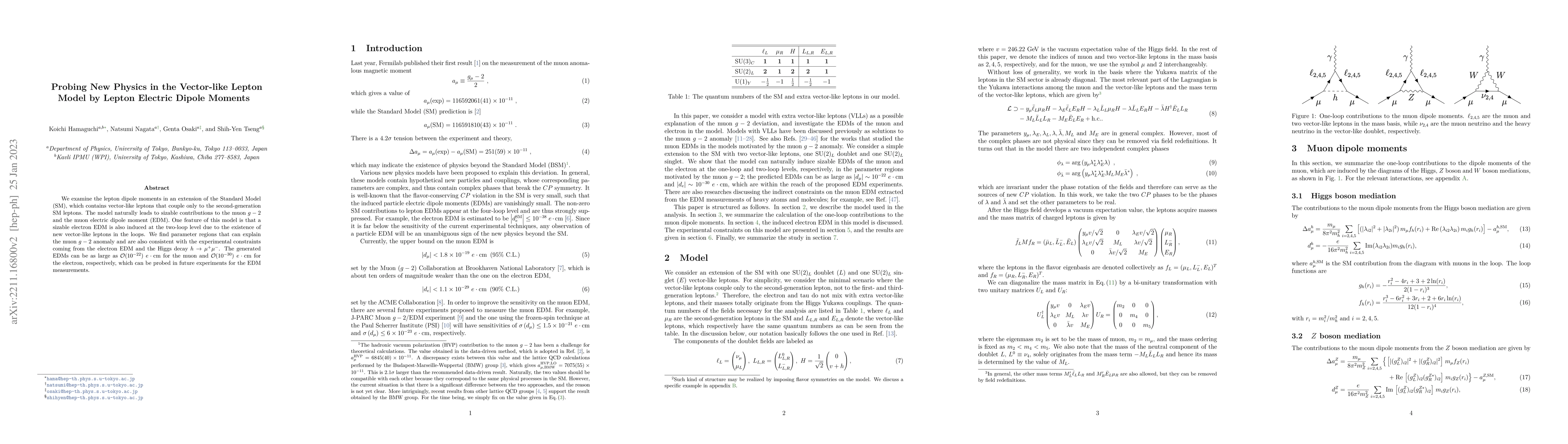 Thumbnail for Probing New Physics in the Vector-like Lepton Model by Lepton Electric
  Dipole Moments