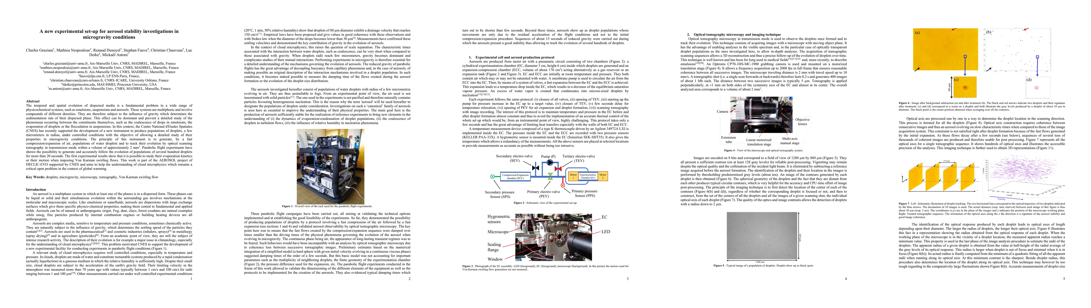 Thumbnail for A new experimental set-up for aerosol stability investigations in
  microgravity conditions