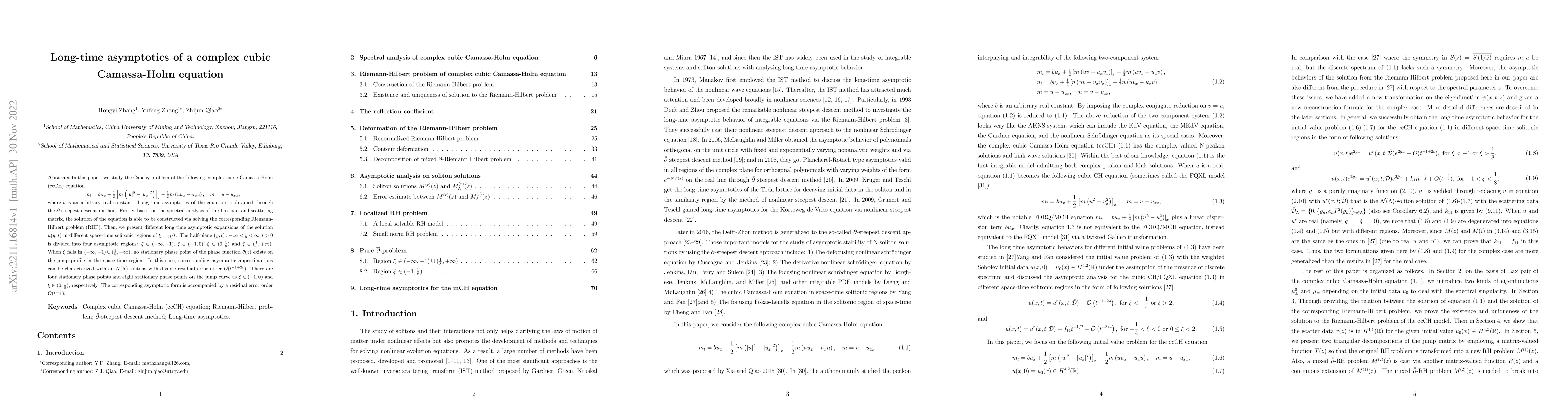 Thumbnail for Long-time asymptotics for a complex cubic Camassa-Holm equation