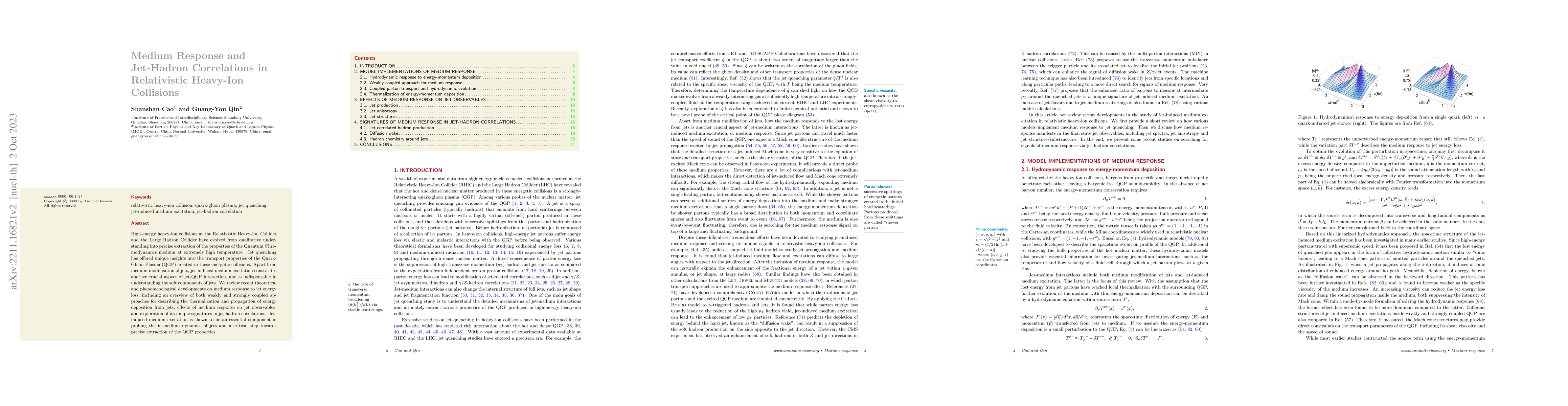 Thumbnail for Medium Response and Jet-Hadron Correlations in Relativistic Heavy-Ion
  Collisions