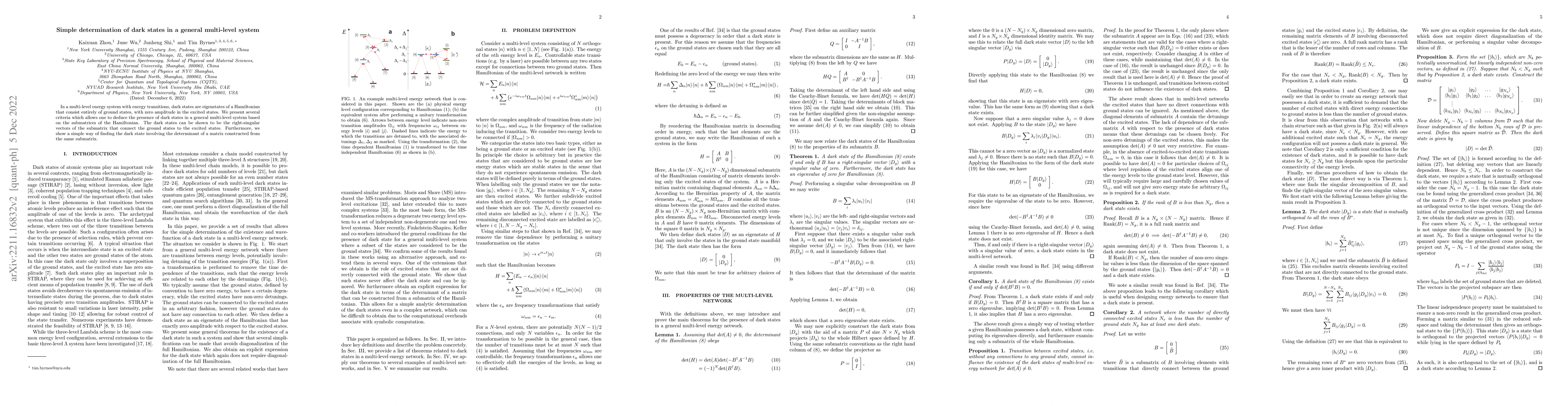 Thumbnail for Simple determination of dark states in a general multi-level system