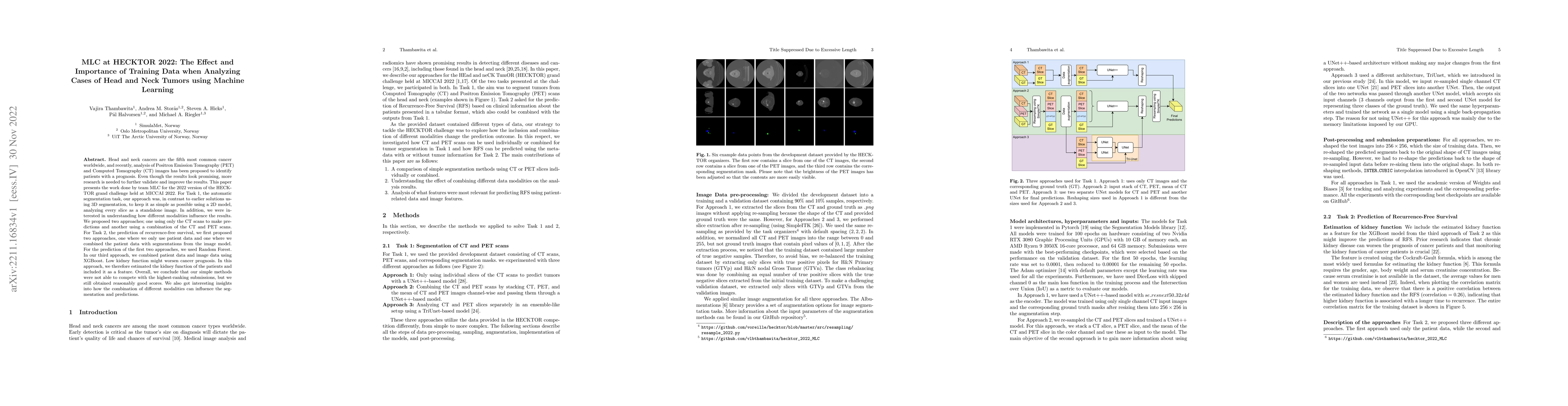 Thumbnail for MLC at HECKTOR 2022: The Effect and Importance of Training Data when
  Analyzing Cases of Head and Neck Tumors using Machine Learning