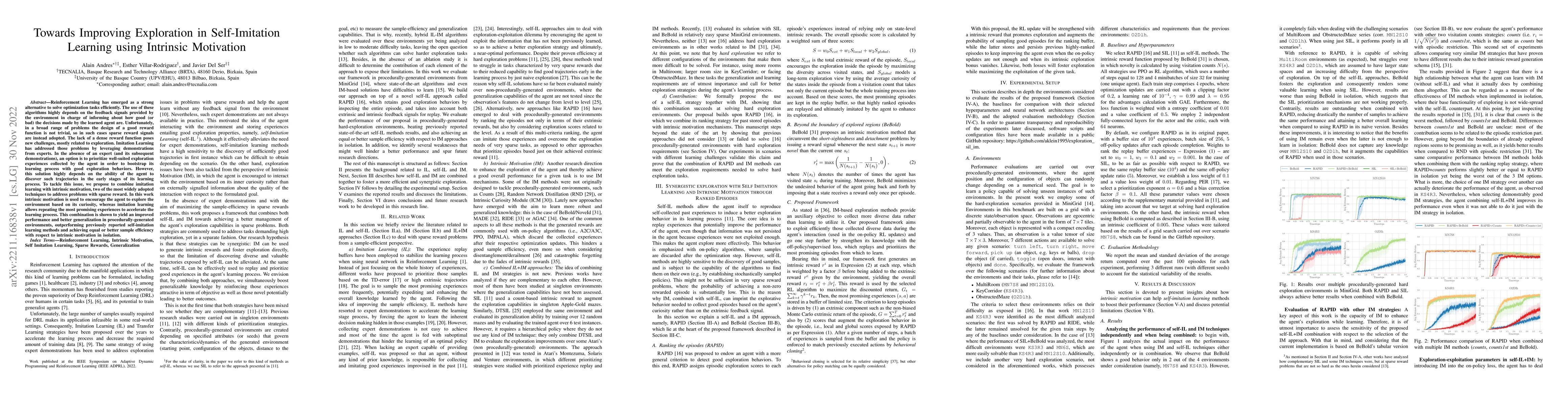 Thumbnail for Towards Improving Exploration in Self-Imitation Learning using Intrinsic
  Motivation