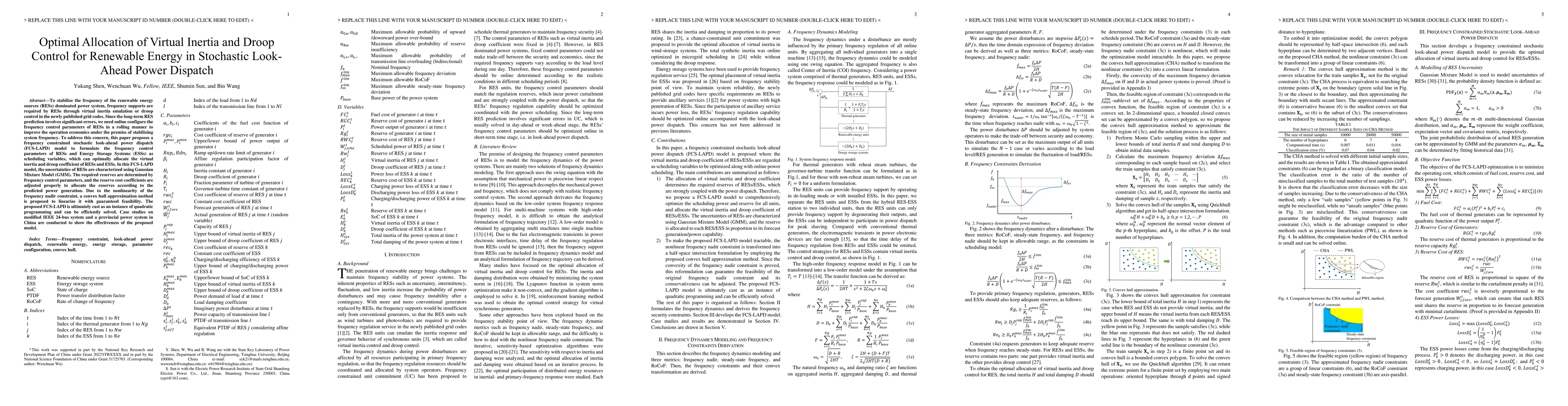 Thumbnail for Optimal Allocation of Virtual Inertia and Droop Control for Renewable
  Energy in Stochastic Look-Ahead Power Dispatch