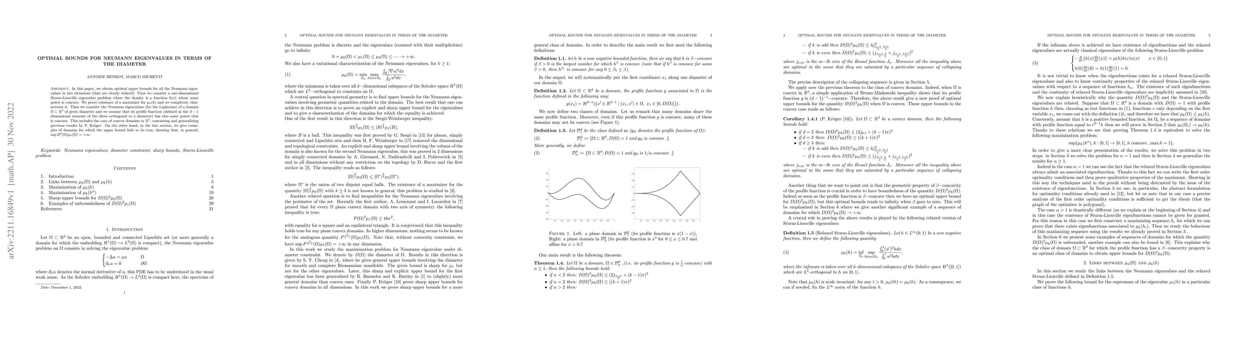 Thumbnail for Optimal bounds for Neumann eigenvalues in terms of the diameter