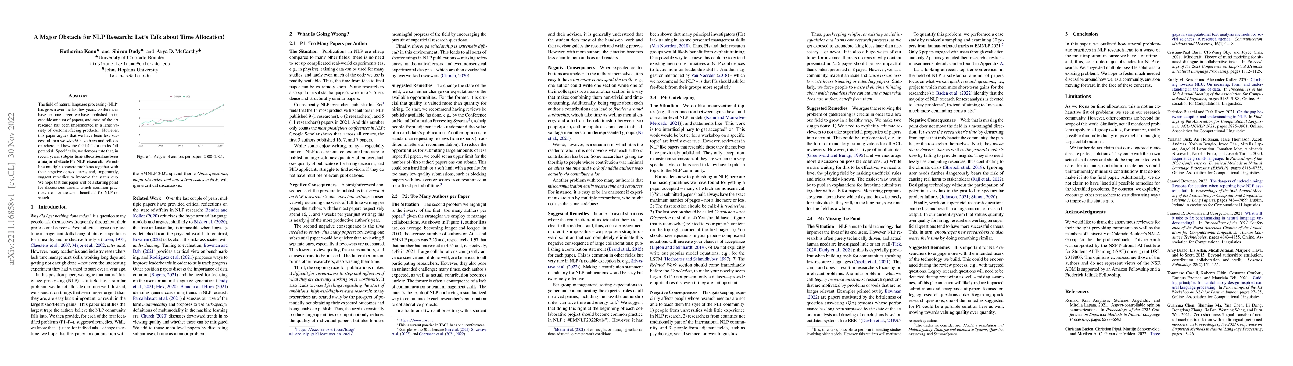 Thumbnail for A Major Obstacle for NLP Research: Let's Talk about Time Allocation!