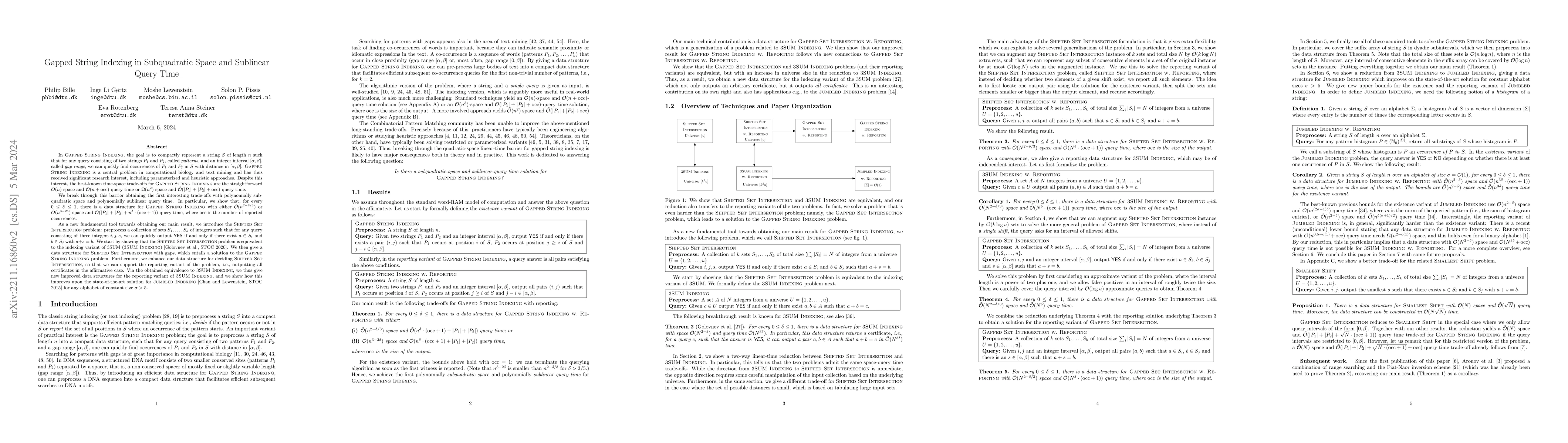 Thumbnail for Gapped String Indexing in Subquadratic Space and Sublinear Query Time