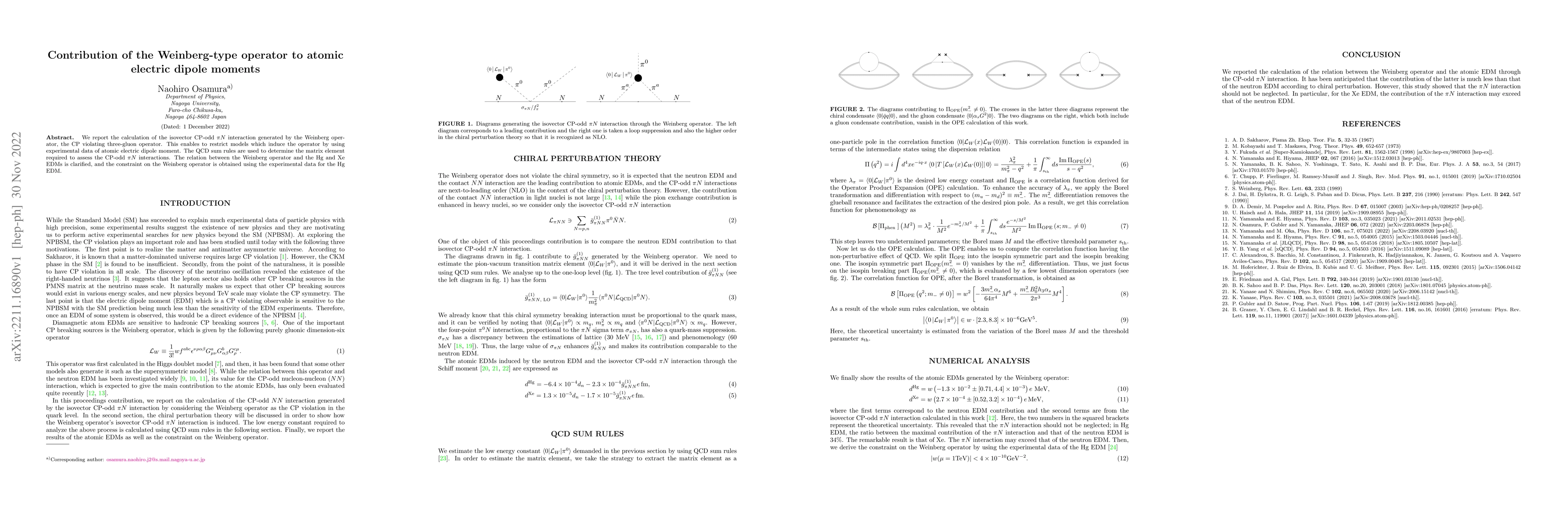 Thumbnail for Contribution of the Weinberg-type operator to atomic electric dipole
  moments