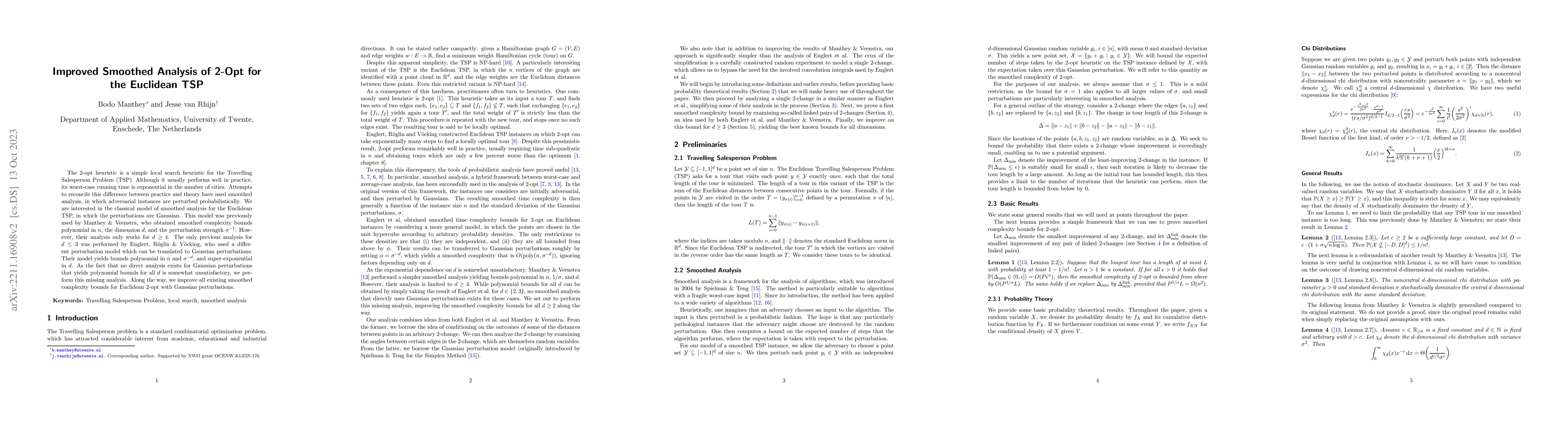 Thumbnail for Improved Smoothed Analysis of 2-Opt for the Euclidean TSP