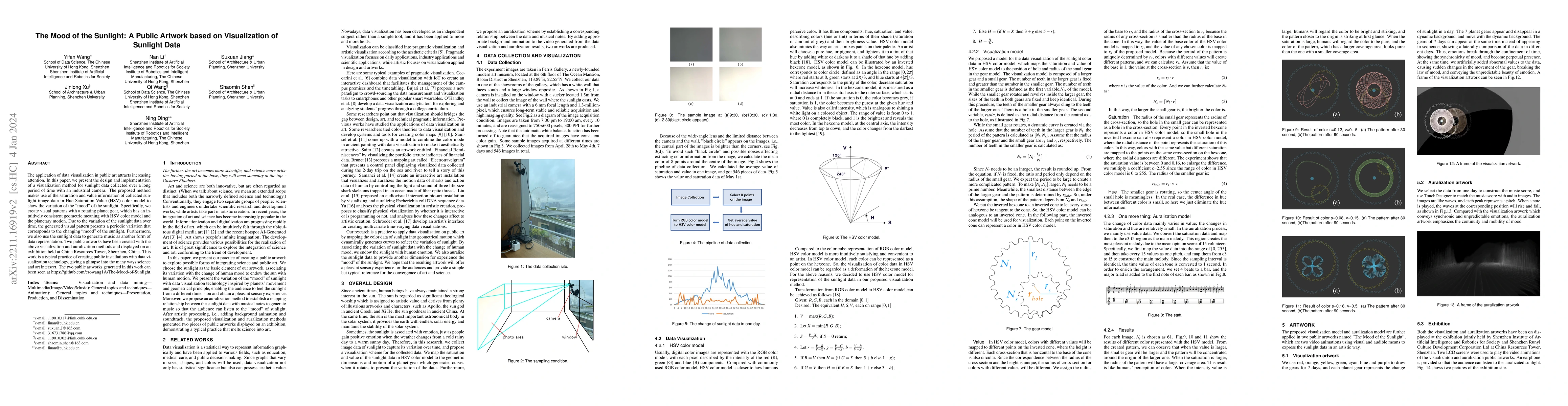 Thumbnail for The Mood of the Sunlight: Visualization of the Sunlight Data for Public
  Art