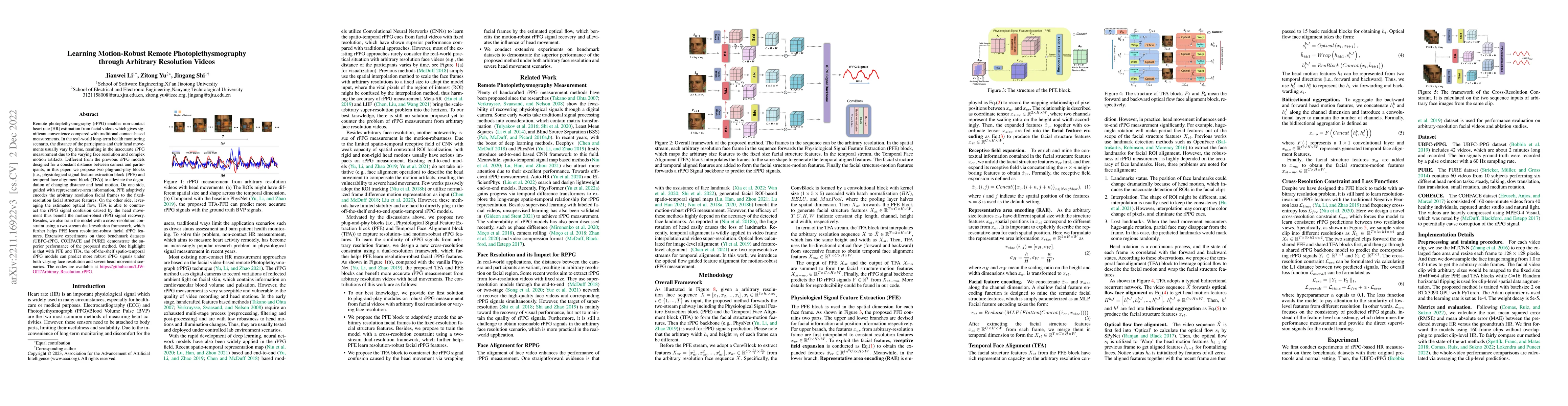 Thumbnail for Learning Motion-Robust Remote Photoplethysmography through Arbitrary
  Resolution Videos