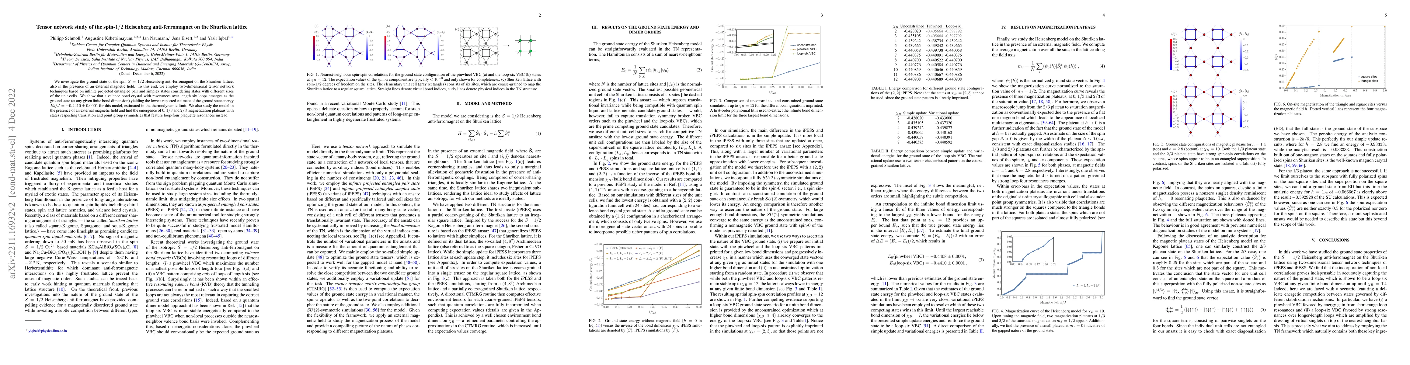 Thumbnail for Tensor network study of the spin-1/2 Heisenberg anti-ferromagnet on the
  Shuriken lattice