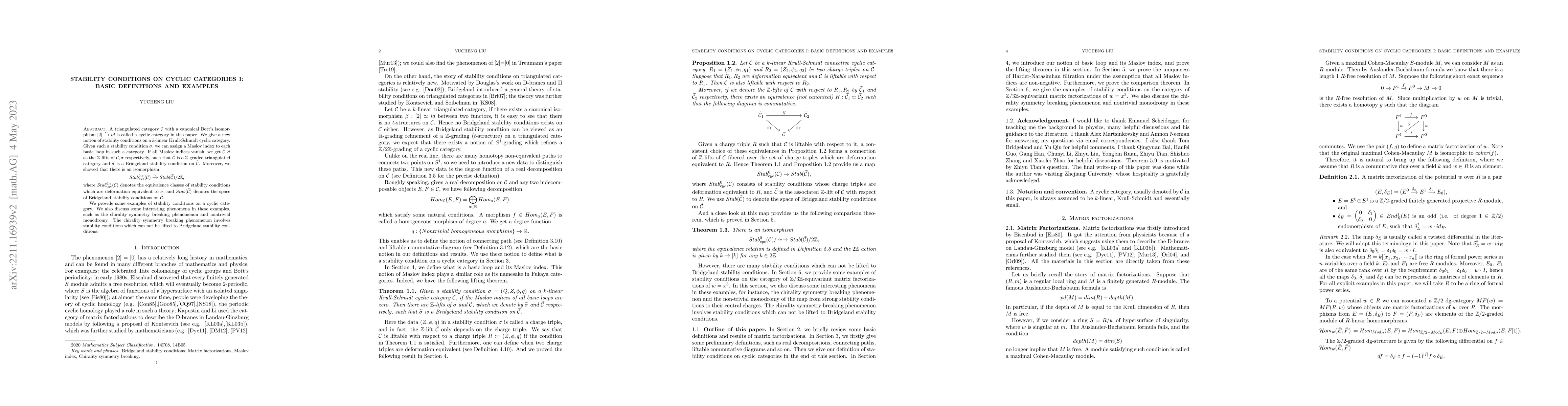 Thumbnail for Stability conditions on cyclic categories I: basic definitions and
  examples
