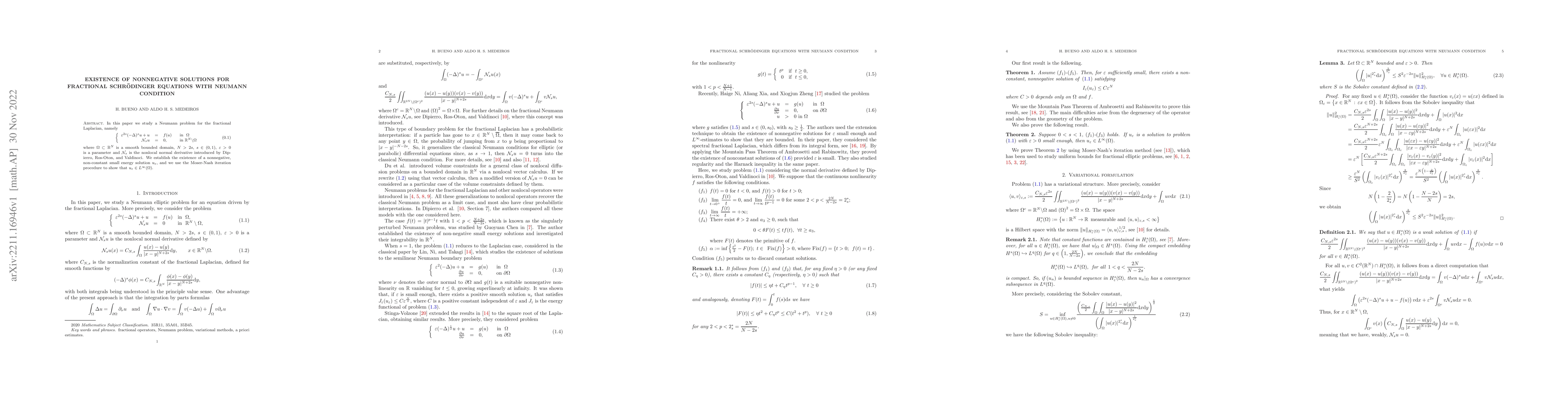 Thumbnail for Existence of nonnegative solutions for fractional Schr\"odinger
  equations with Neumann condition