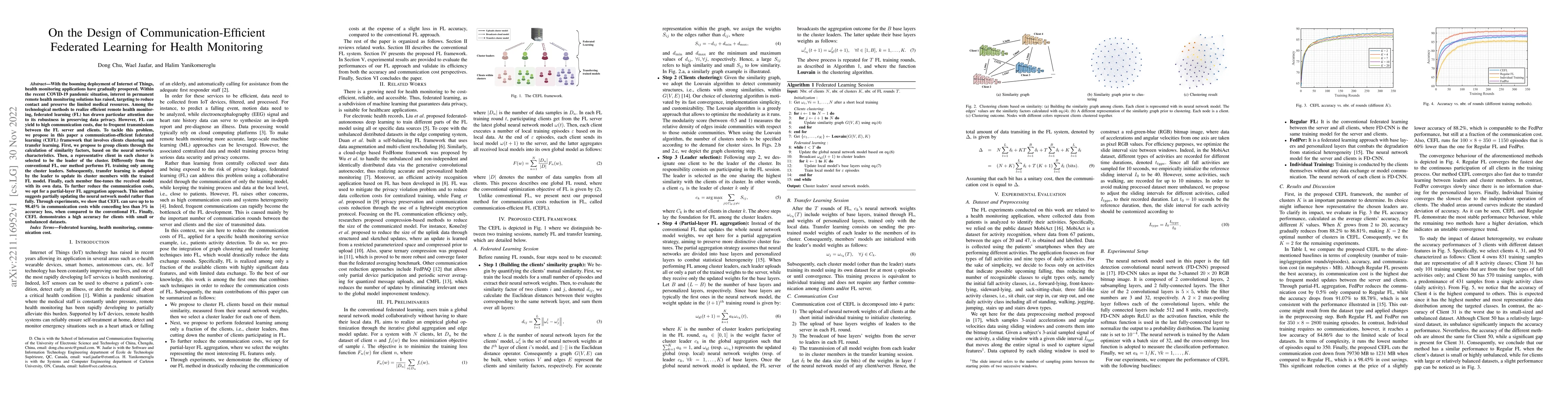 Thumbnail for On the Design of Communication-Efficient Federated Learning for Health
  Monitoring