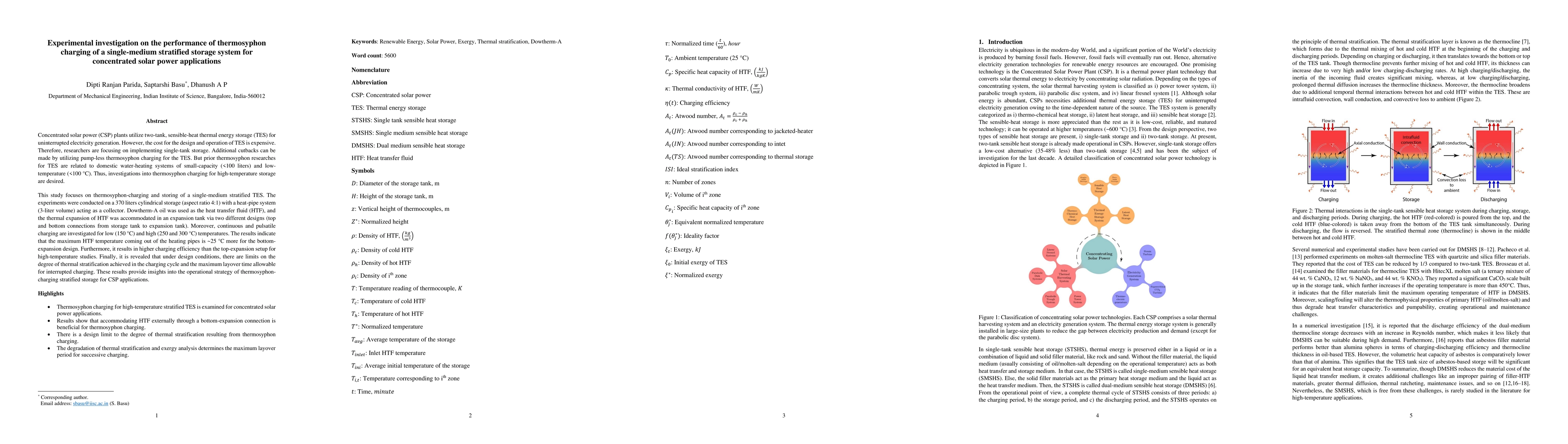 Thumbnail for Experimental investigation on the performance of thermosyphon charging
  of a single-medium stratified storage system for concentrated solar power
  applications