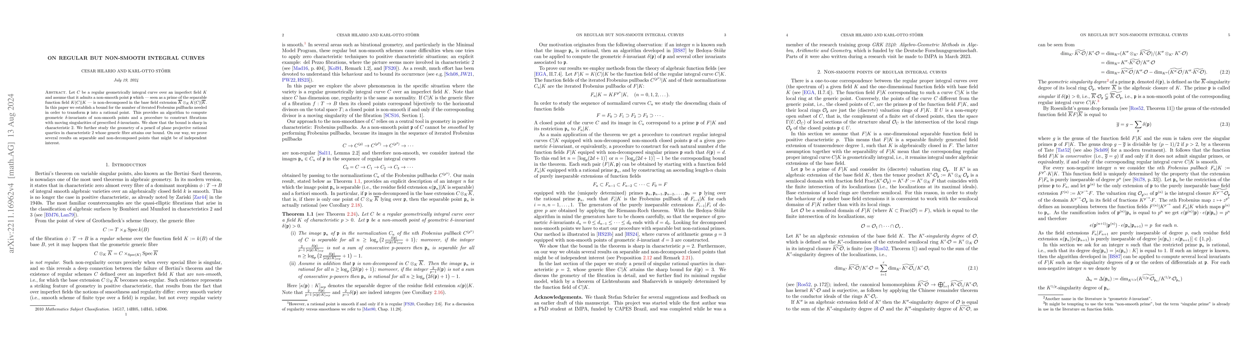 Thumbnail for On regular but non-smooth integral curves