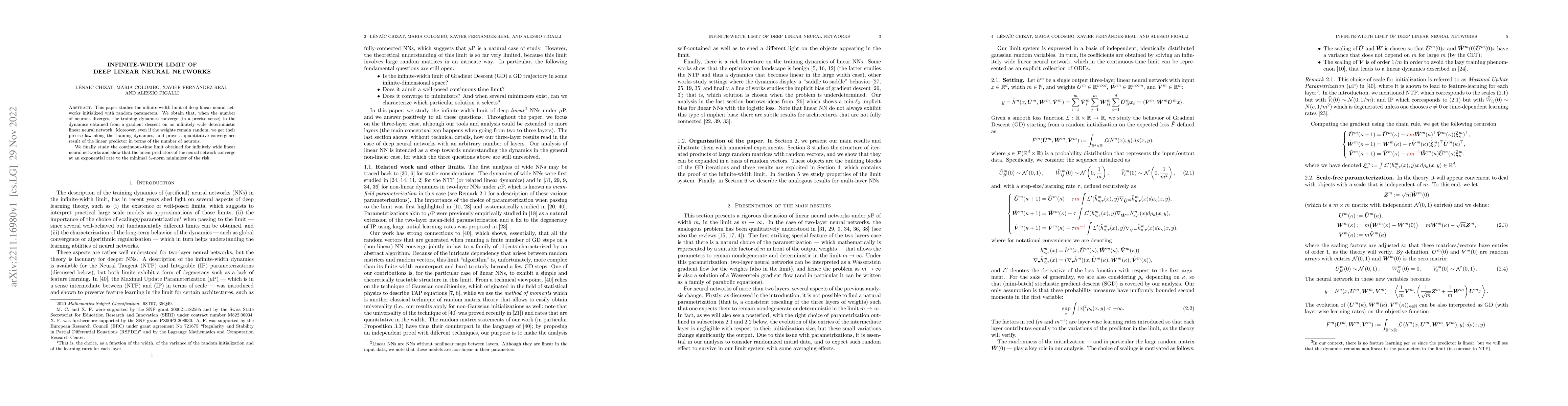Thumbnail for Infinite-width limit of deep linear neural networks
